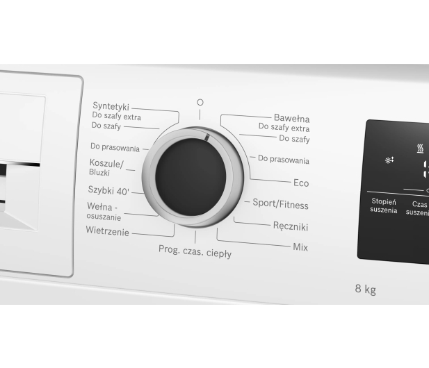 ZESTAW Bosch Suszarka WTH85V9FPL+Pralka WAN2425MPL+Łącznik WTZ2741 - 1551488 - zdjęcie 12